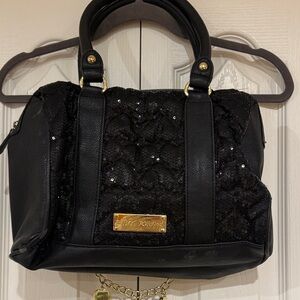 Betsey Johnson Black Sequin Satchel